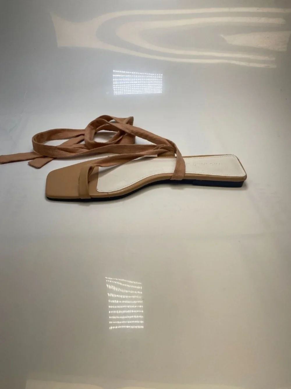 Who What Wear Women's Square Toe Strappy Nude Sandal Sz 8.5
